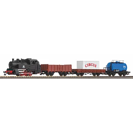 Set de inicio análogo, Locomotora a vapor, DB con vagones de cargo, escala HO, Piko 57113