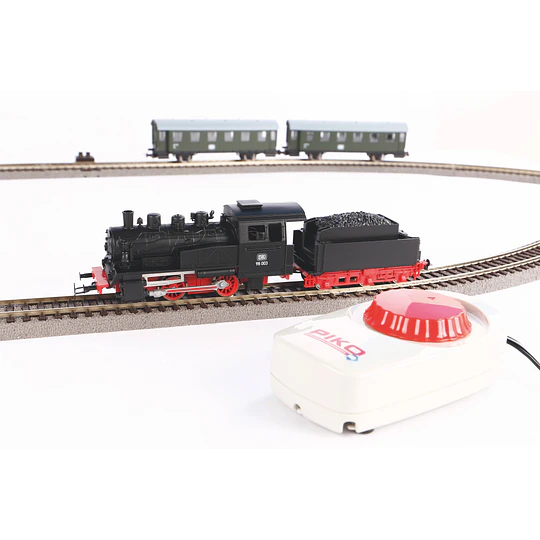 Set de inicio, tren a vapor con coches de Passageros de DB, escala HO, analogo, Piko 57112
