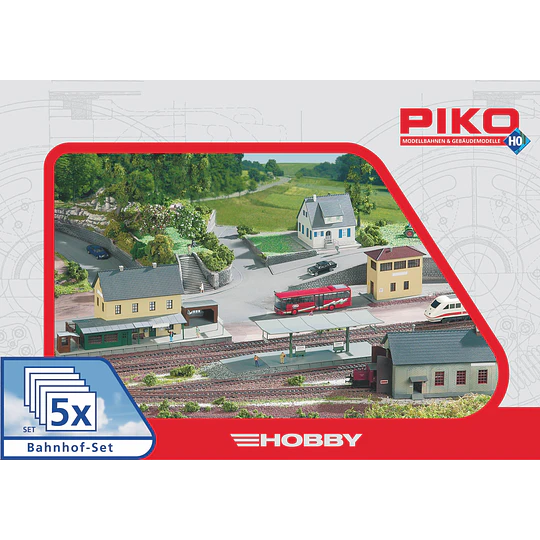Set de Estacion, 5 edificios, escala HO, Piko 61923 Preventa