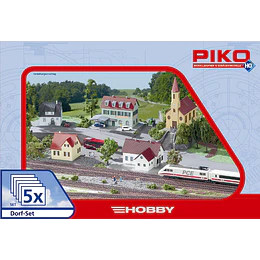 Set del Pueblo, 5 edificios para armar, escala HO, Piko 61925 preventa
