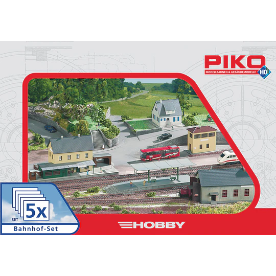 Set de Estacion, 5 edificios, escala HO, Piko 61923