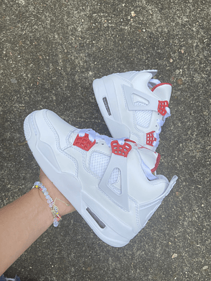 retro 4 blanco/rojo