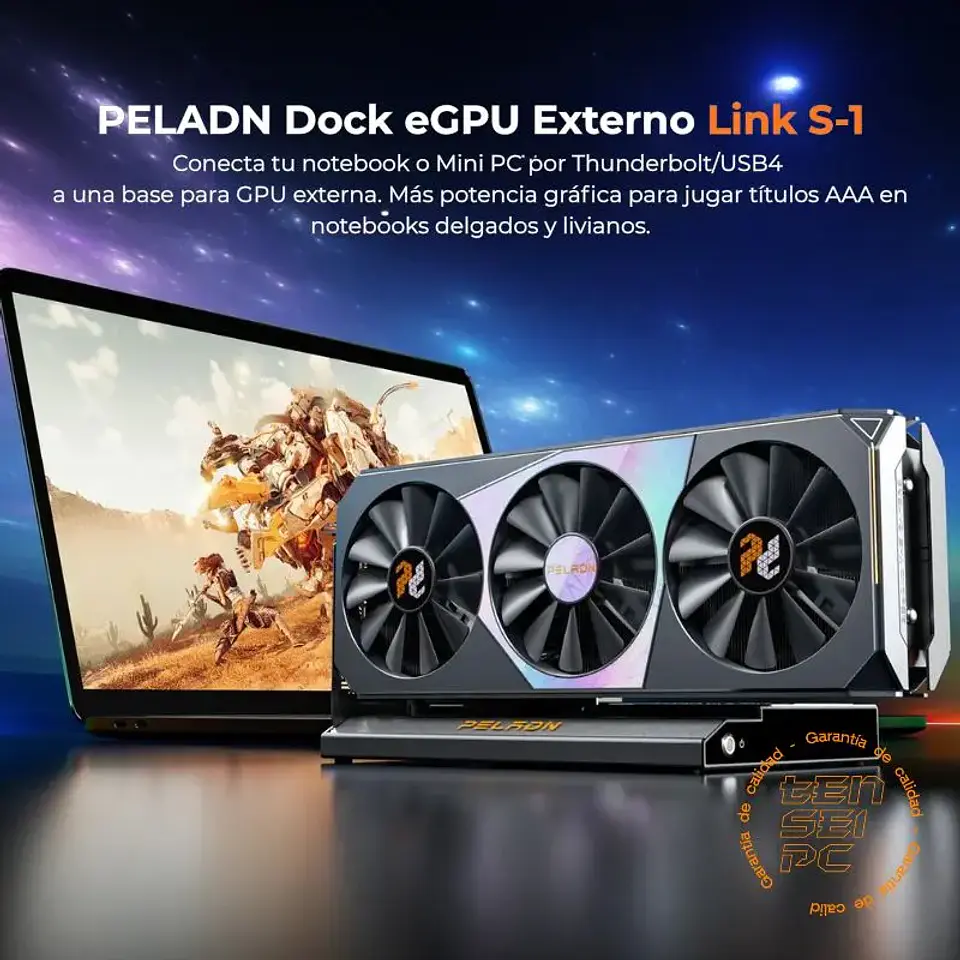 Dock eGPU PELADN Link S-1 Thunderbolt 3 / USB4 para GPU Externa 4