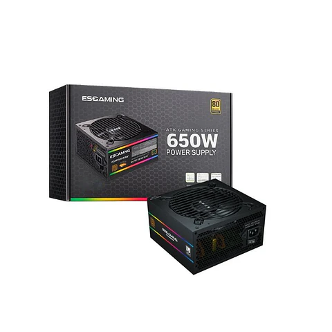 Fuente de Poder ESGAMING ES-RGB650W ATX 650W 80 Plus Bronze
