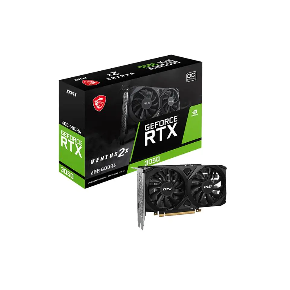 Tarjeta de Video MSI GeForce RTX 3050 VENTUS 2X 6G OC 6GB GDDR6 1