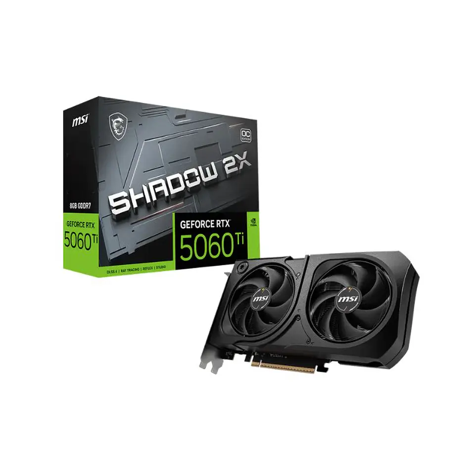 Tarjeta de Video MSI GeForce RTX 5060 Ti SHADOW 2X OC PLUS 8GB GDDR7 1
