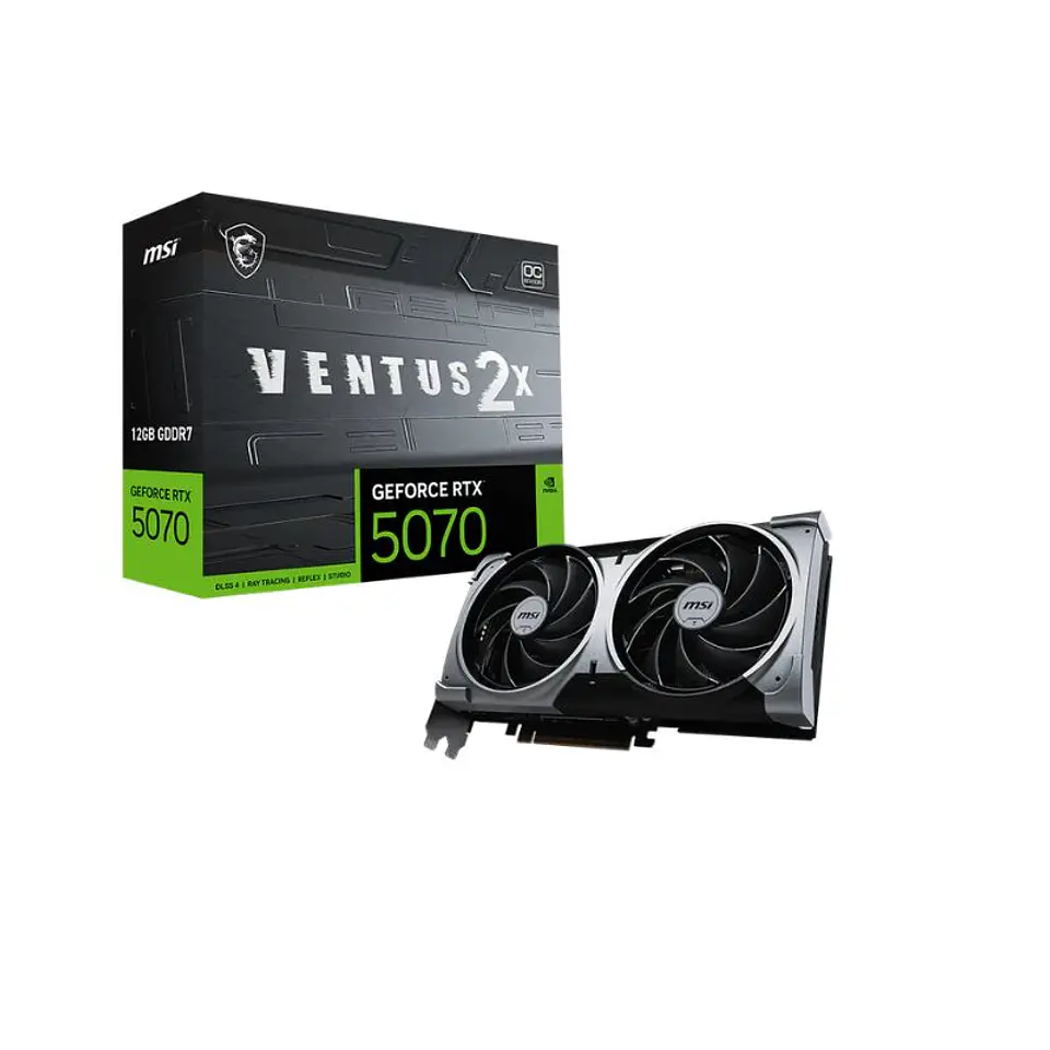 Tarjeta de Video MSI GeForce RTX 5070 VENTUS 2X OC 12GB GDDR7 1