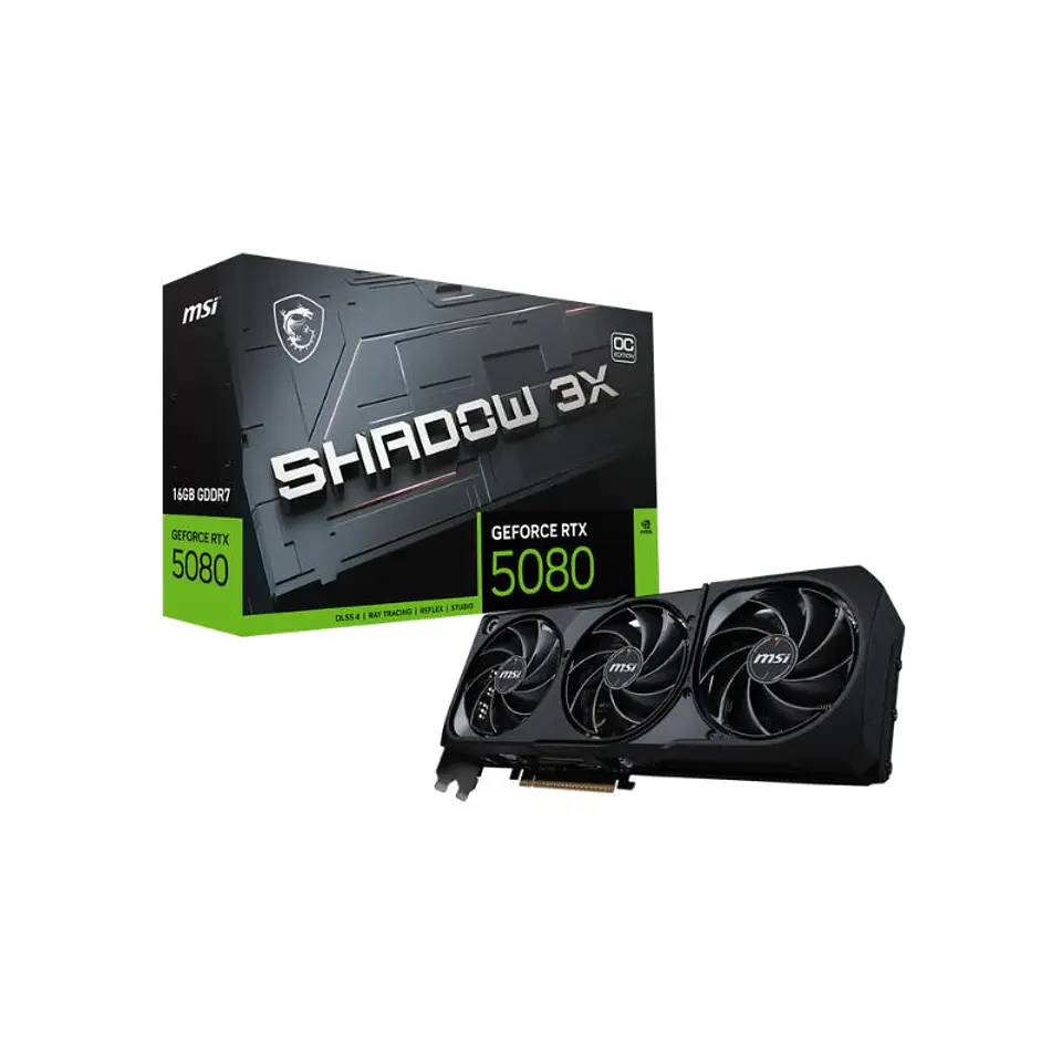 Tarjeta de Video MSI GeForce RTX 5080 SHADOW 3X OC 16GB GDDR7 1