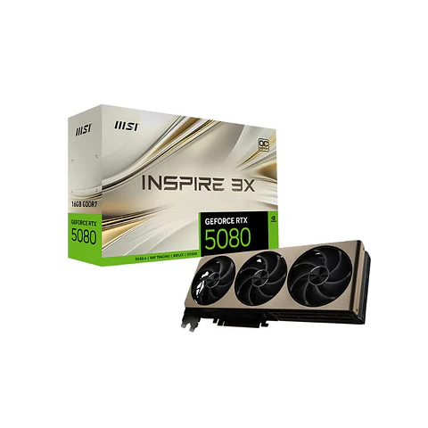 Tarjeta de Video MSI GeForce RTX 5080 INSPIRE 3X OC 16GB GDDR7