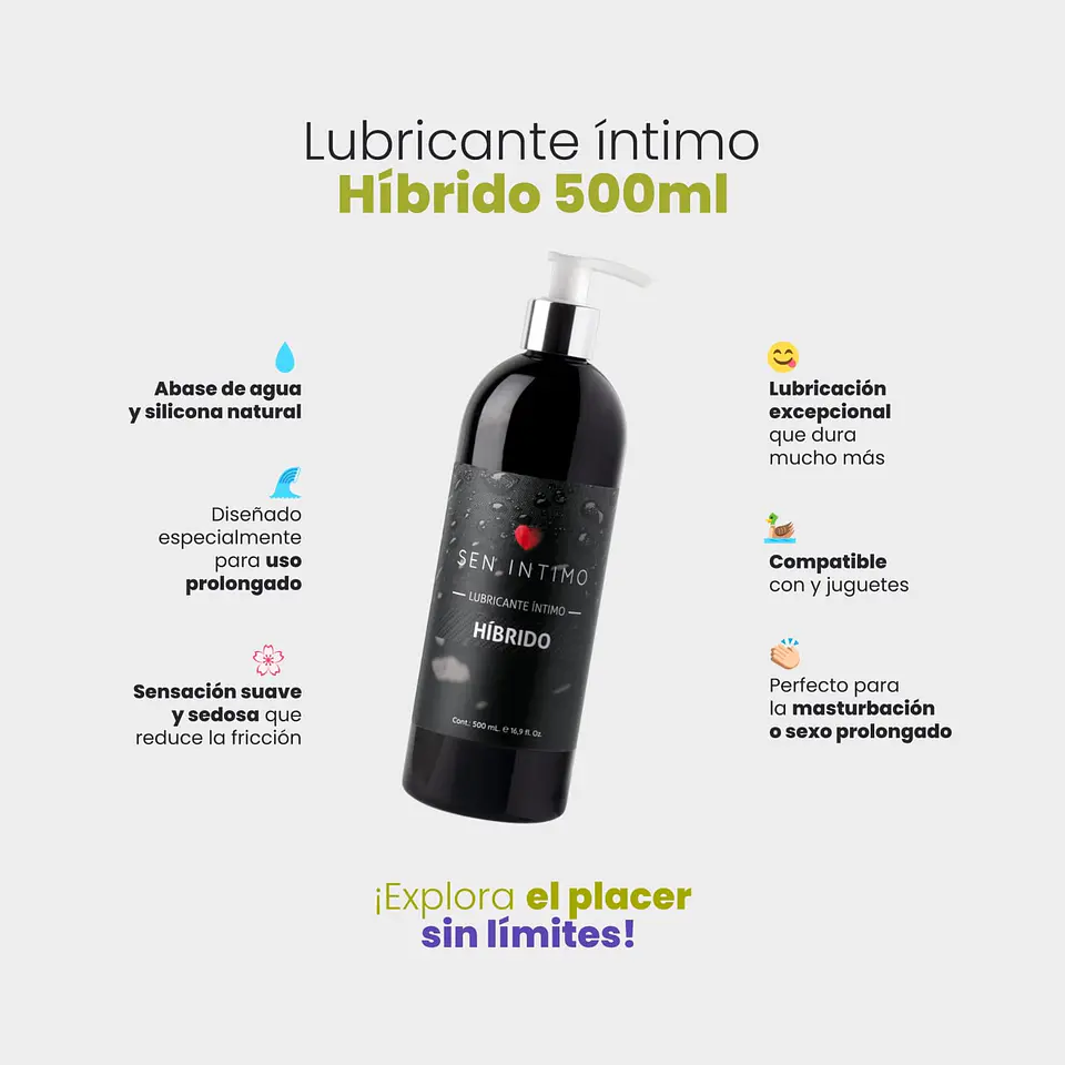 LUBRICANTE HÍBRIDO SEN INTIMO 500 ML  2