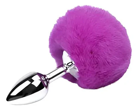 PLUG ANAL CON COLA DE CONEJO MORADO