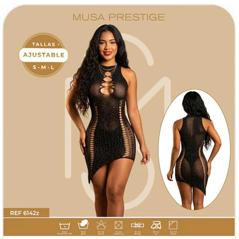 VESTIDO MALLA BRILLOS (D)