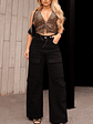 💥 Jeans Cargo Negro Mujer - Miniatura 1