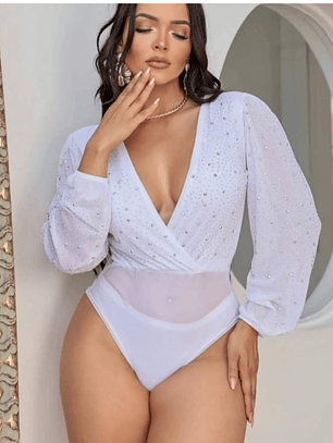 BODY MANGA LARGA CON IMITACION DIAMANTE