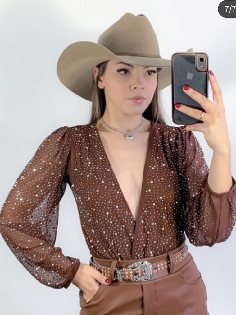 BODY MANGA LARGA CON IMITACION DIAMANTE 5