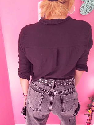 Jeans Cargo Gris Corte Recto