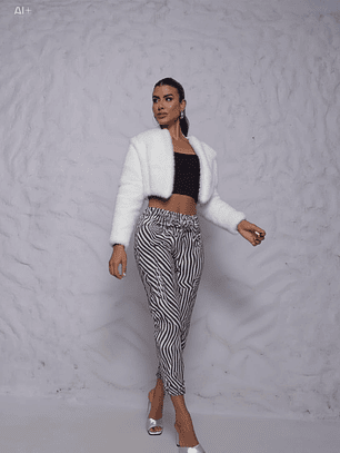 ABRIGO DE PIEL BLANCO