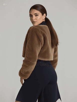 Abrigo de piel café