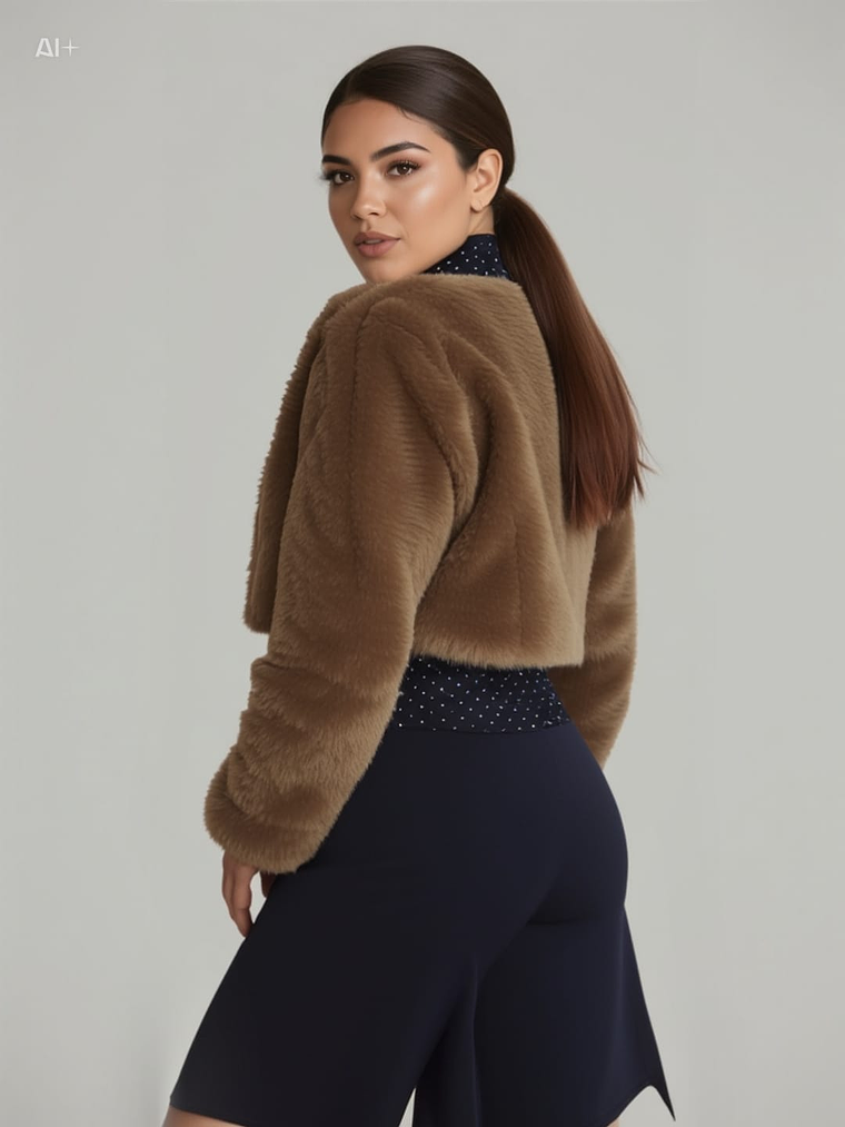 Abrigo de piel café 2