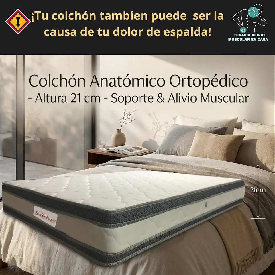 Colchones Ortopédicos de alta densidad para descanso Ergonómico para reducir el dolor. 1