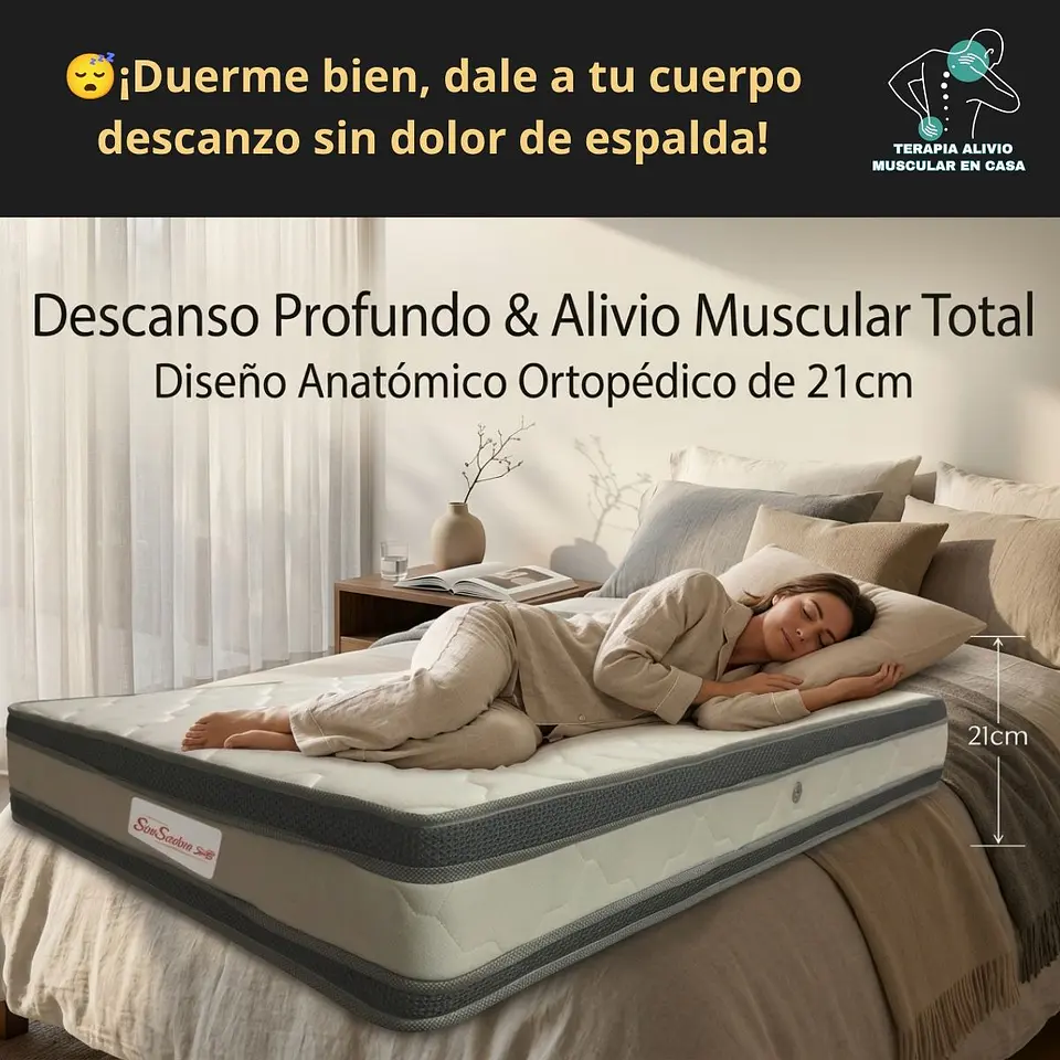 Colchones Ortopédicos de alta densidad para descanso Ergonómico para reducir el dolor. 2