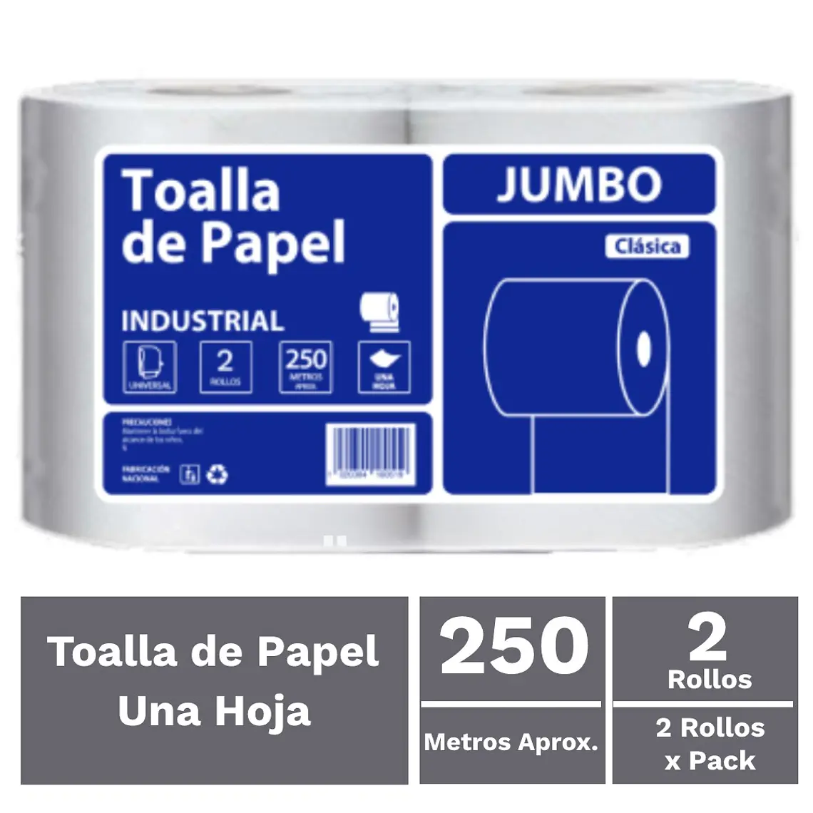 TOALLA DE PAPEL 2 X 250 JUMBO 1