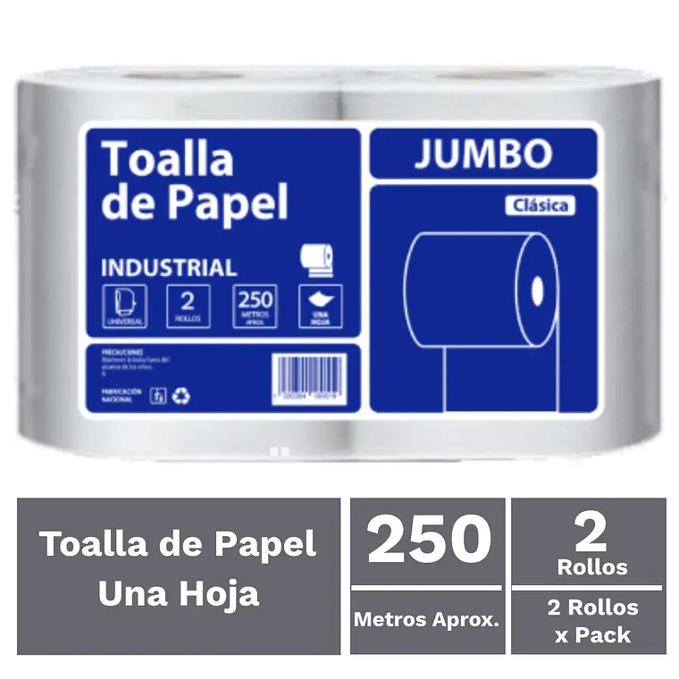TOALLA DE PAPEL 2 X 250 JUMBO 1