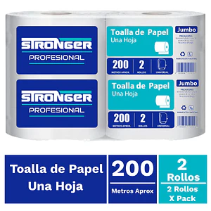 TOALLA DE PAPEL 2 X 200 STRONGER