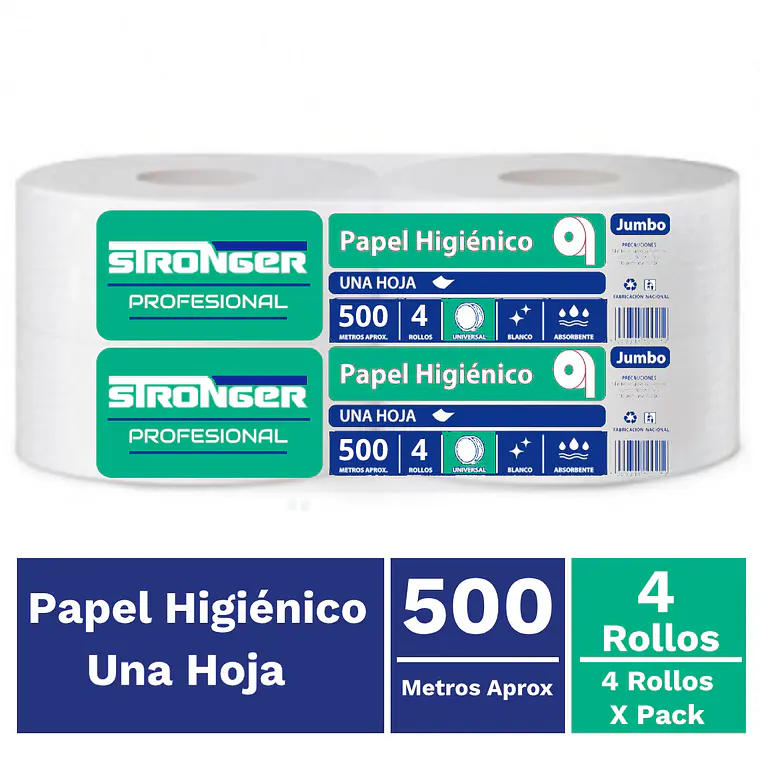 PAPEL HIGIÉNICO 4 X 500 STRONGER 1