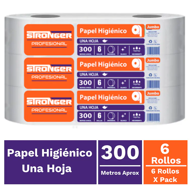  PAPEL HIGIÉNICO 6 X 300 STRONGER 1