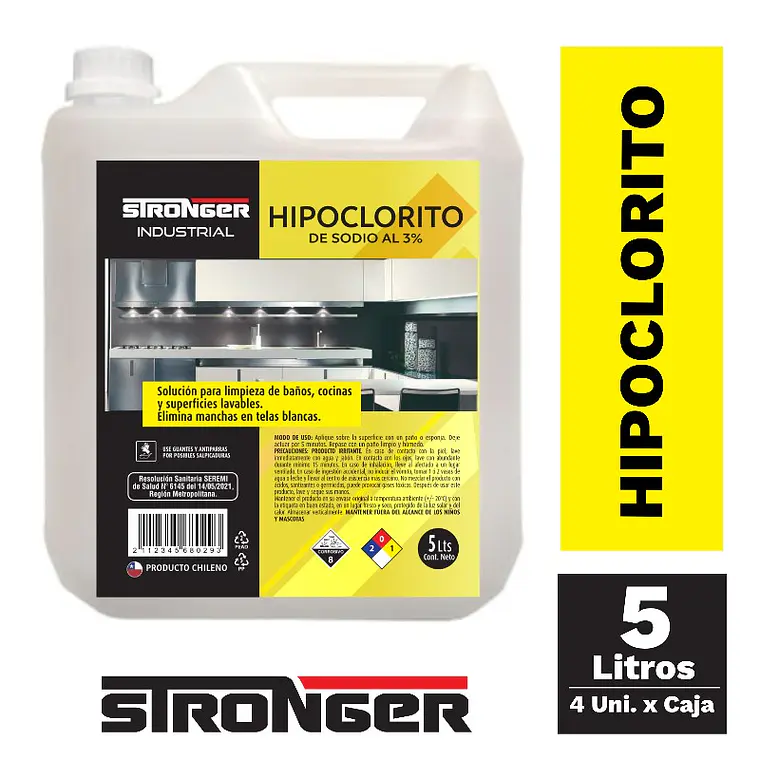 HIPOCLORITO DE SODIO 3% INDUSTRIAL 5 LT. 1