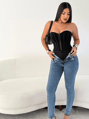 Jeans con faja nevado 