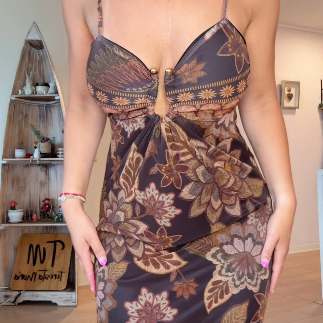 Vestido Lorena Marrón  2