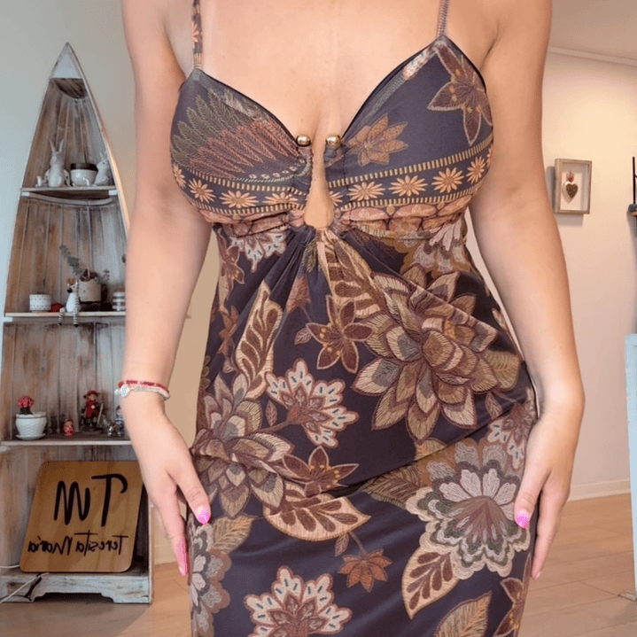 Vestido Lorena Marrón  2