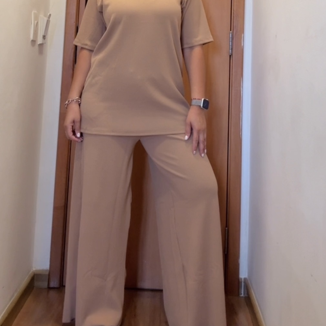 Conjunto Palazo Overzize Camel 2
