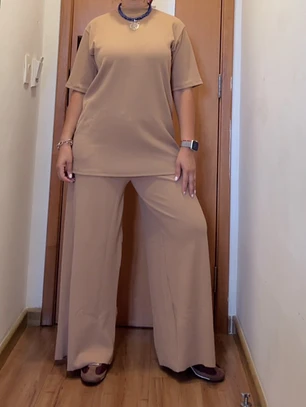 Conjunto Palazo Overzize Camel