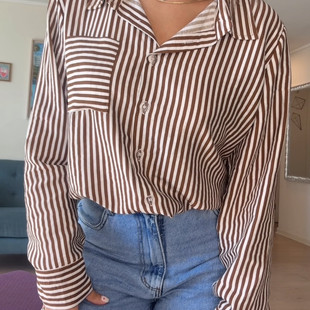 Blusa Rayas marrón  1