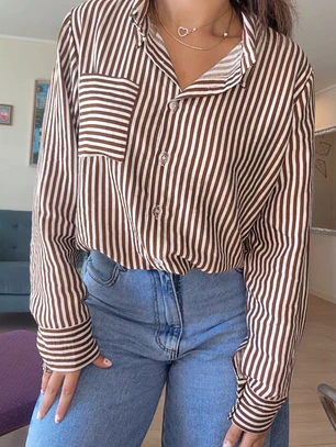 Blusa Rayas marrón 