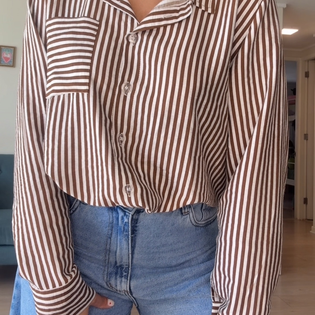 Blusa Rayas marrón  3