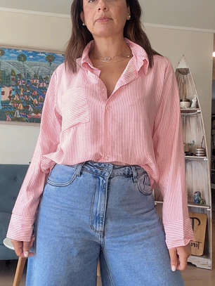Blusa Rayas Rosa