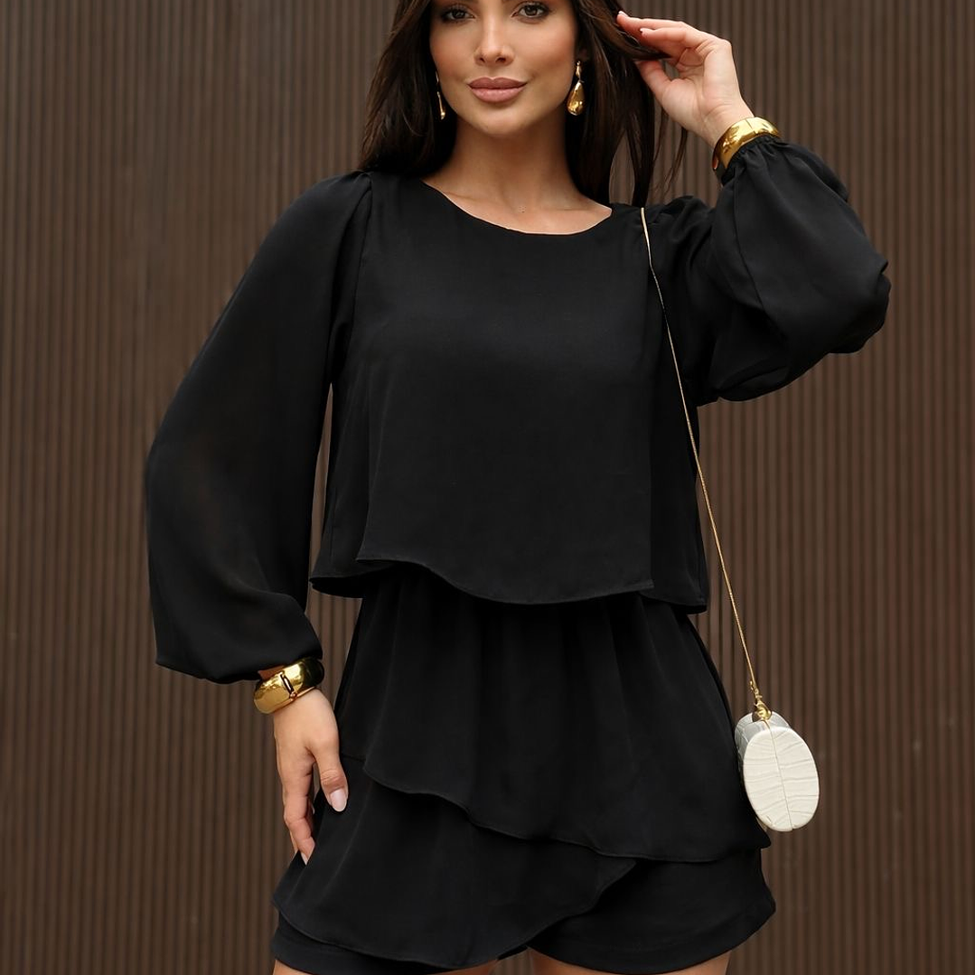 Antonieta Manga Larga Negro 1