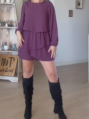 Vestido con short Antonieta manga larga 