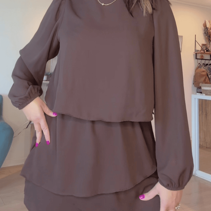 Vestido con Short Antonieta Marron 3