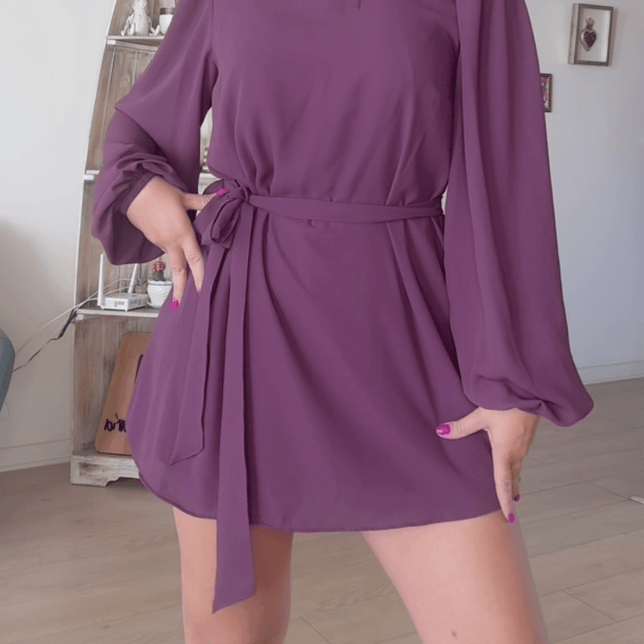 Vestido con short Rosario Guinda  4