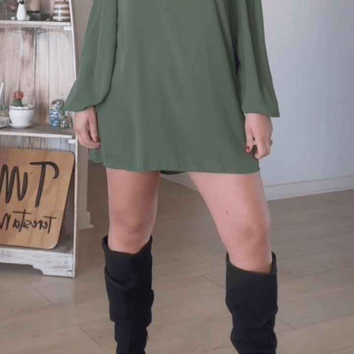 Vestido con Short Rosario Verde militar  1