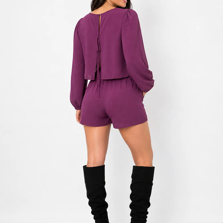Vestido con short Antonieta manga larga  2
