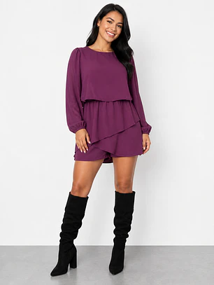 Vestido con short Antonieta manga larga 