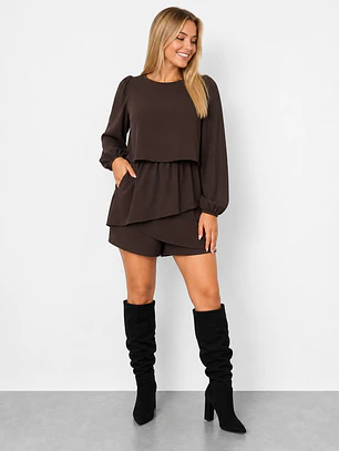 Vestido con Short Antonieta Marron
