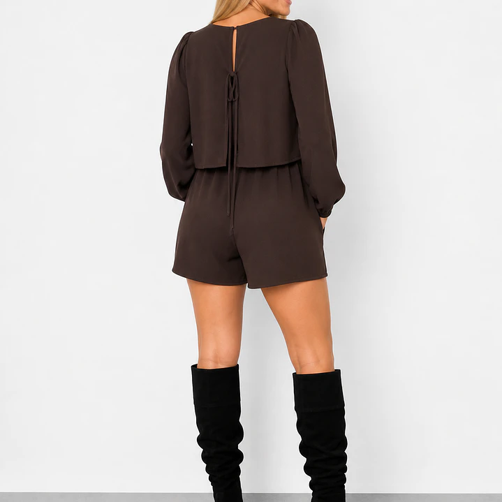 Vestido con Short Antonieta Marron 2