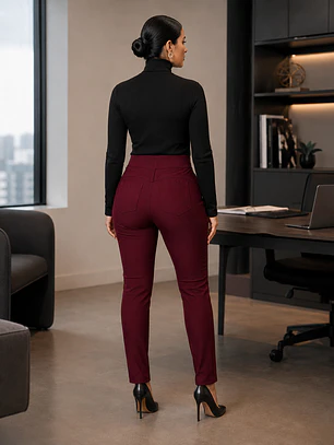 Pantalón Prada Compresión abdominal color Vino